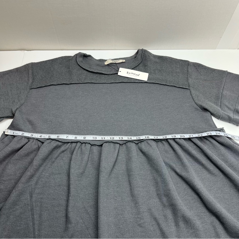 Three Bird Nest Moonlit Orchard Tunic Babydoll Dress Womens Medium Grey Gray NEW - Picture 9 of 12